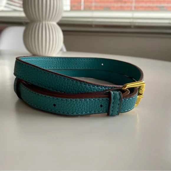 Vegan Leather Adjustable Turquoise Bag Strap - Picture 3 of 10